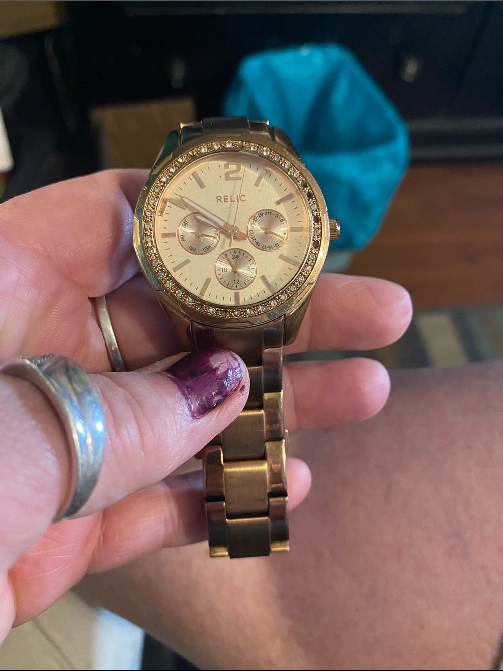 Relic Rose Gold Crystal-Trim Women's Watch